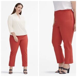 MM Lafleur Oshima Pants Plus Size 2X Red Chili Pull On Dress Slacks Trousers